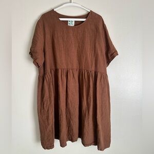 Shiny By Nature Linen Babydoll Dress